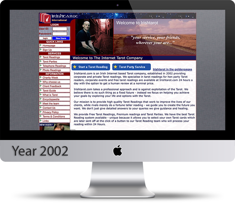 First Irish Tarot online reading website service back in 2002